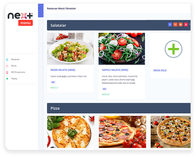 Dijital Menü Arayüzü